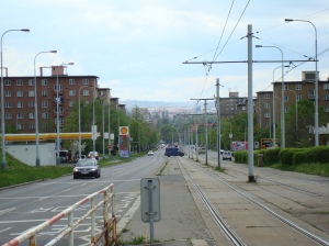 Vista da parada de tram Lehovec